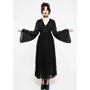 Disturbia | Dresses | Disturbia Lilias Devor Tiered Maxi Dress Elegant  Black Velvet Dress | Poshmark
